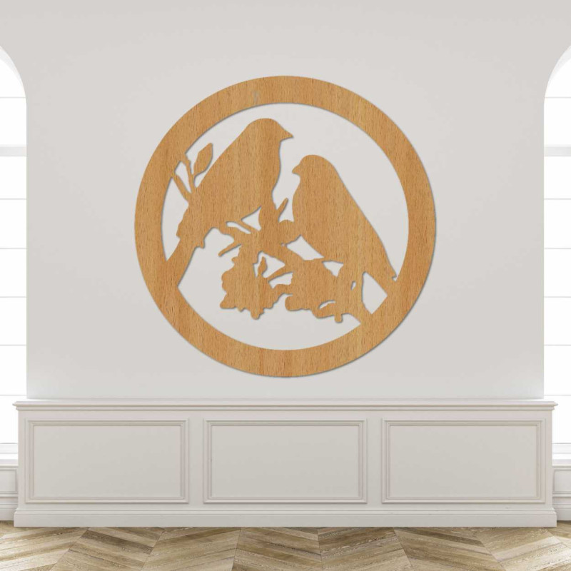 Wandbild aus Holz Vögel auf Ästen - AVIAN