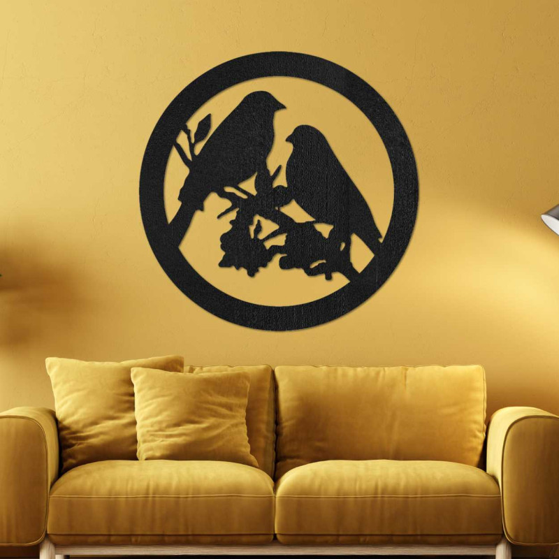 Wandbild aus Holz Vögel auf Ästen - AVIAN