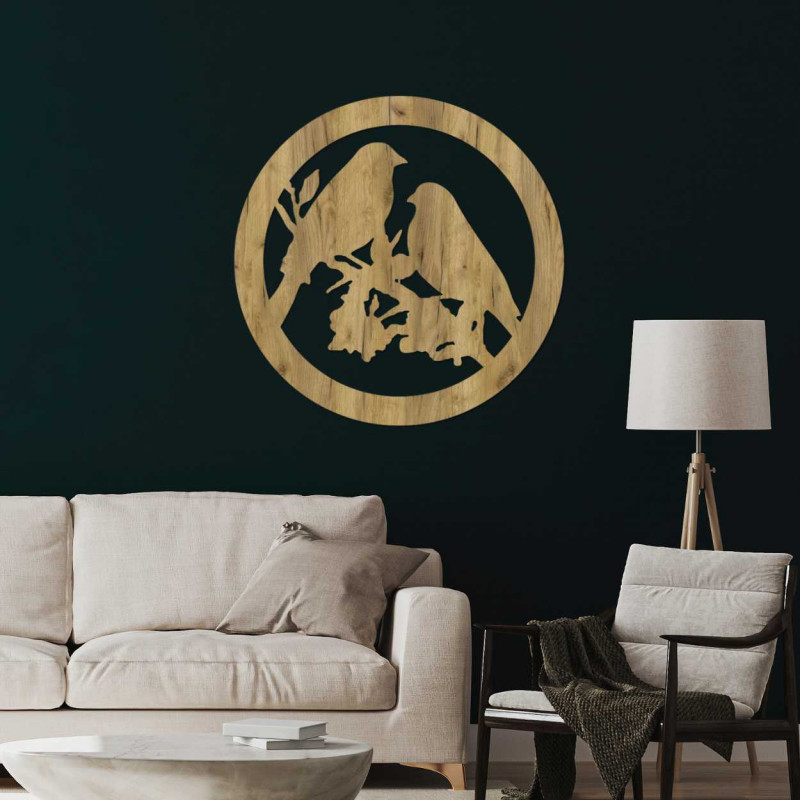 Wandbild aus Holz Vögel auf Ästen - AVIAN