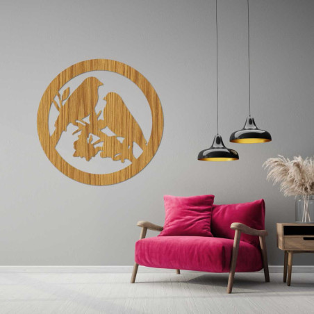 Wandbild aus Holz Vögel auf Ästen - AVIAN