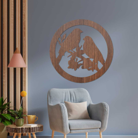 Wandbild aus Holz Vögel auf Ästen - AVIAN