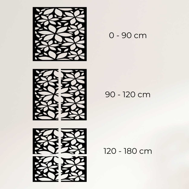 Hölzerne Wanddekoration Blumen Quadrat- SAJFO
