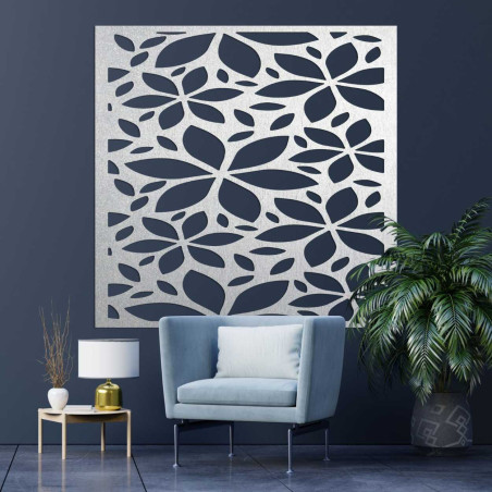 Hölzerne Wanddekoration Blumen Quadrat- SAJFO