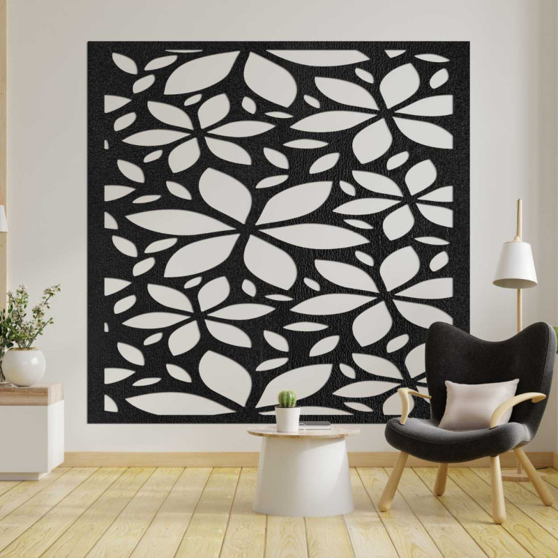 Quadratisches Blumenbild aus Holz - BOTANICA