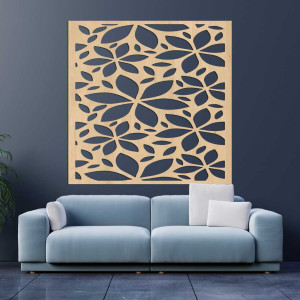 Quadratisches Blumenbild aus Holz - BOTANICA 2