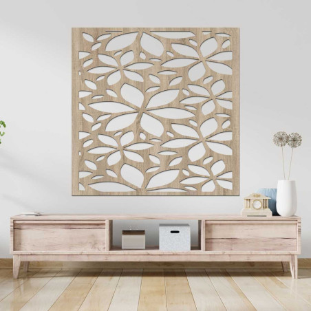 Quadratisches Blumenbild aus Holz - BOTANICA