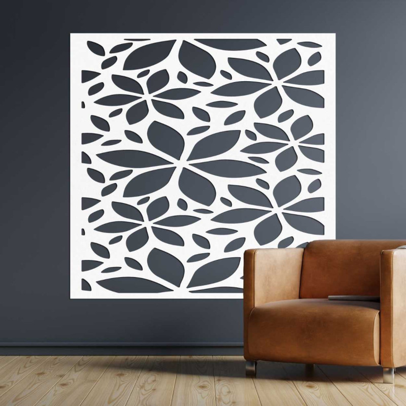 Quadratisches Blumenbild aus Holz - BOTANICA