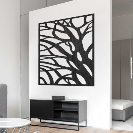 Hölzerne Wanddekoration Natur Quadrat - LASLO