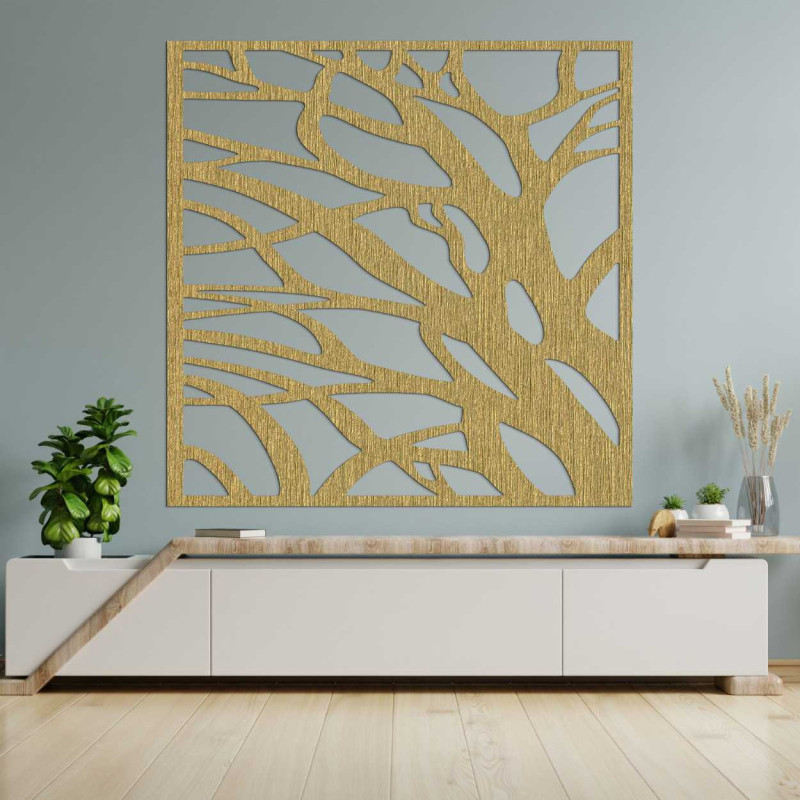 Hölzerne Wanddekoration Natur Quadrat - LASLO