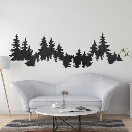 Ein moderner Raum mit natürlicher Holzdekoration in Baumform. Ein moderner Raum mit natürlicher Holzdekoration in Baumform.