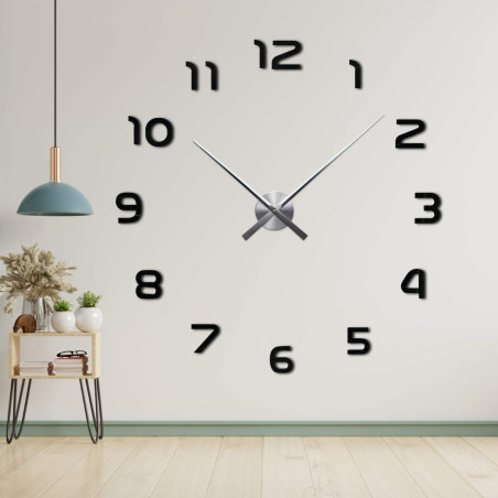 Rahmenlose Uhr mit Zentralwerk und langen Zeigern. Rahmenlose Uhr mit Zentralwerk und langen Zeigern.