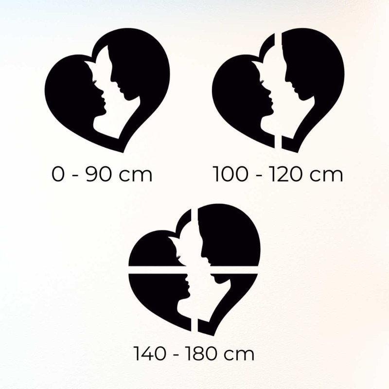 Ein Wanddesign, das die Verbindung zweier Menschen in einer einfachen Herzform darstellt.