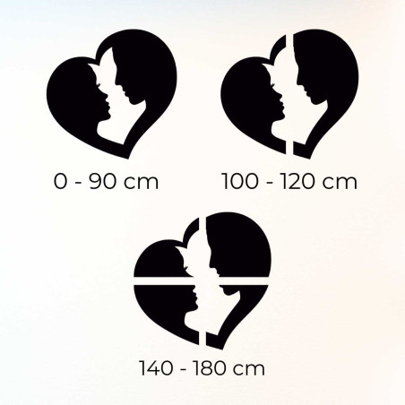 Ein Wanddesign, das die Verbindung zweier Menschen in einer einfachen Herzform darstellt. Ein Wanddesign, das die Verbindung zweier Menschen in einer einfachen Herzform darstellt.