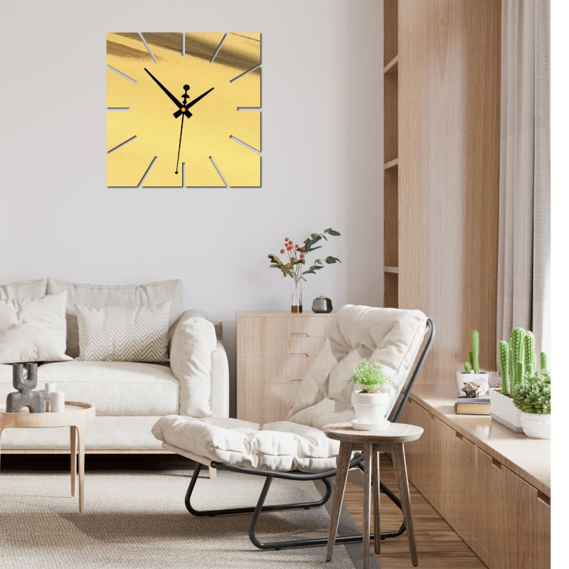 Schwarze Wanduhr ohne Zahlen im modernen Design