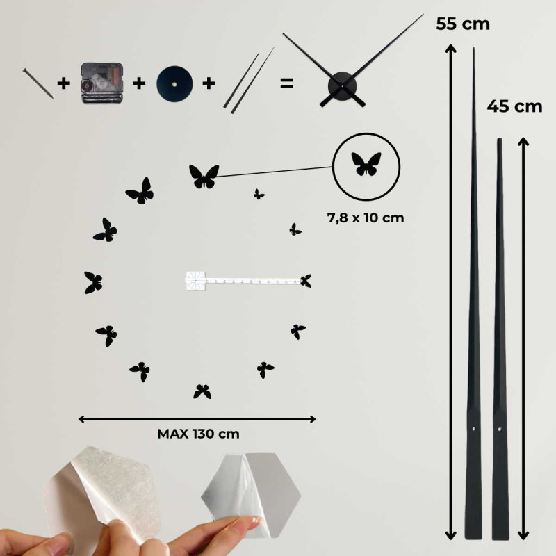Dekorative Schmetterlingsuhr mit filigranem...