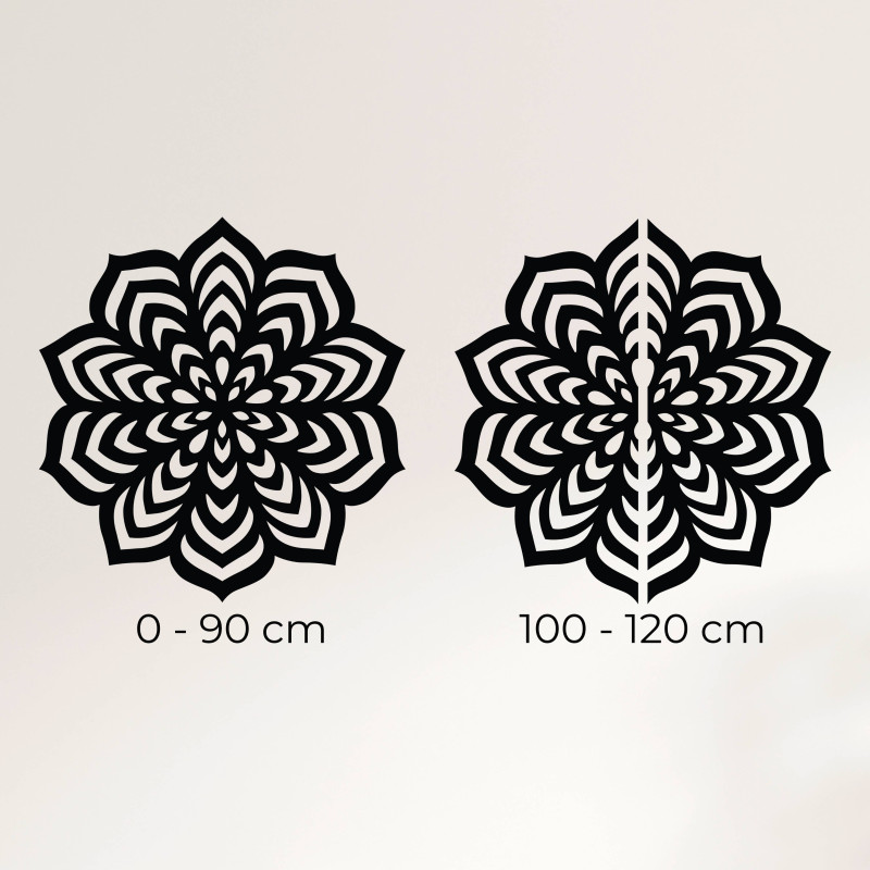 Ein Bild, das die Dekoration an der Wand einfängt, um eine Vorstellung von der Größe und der visuellen Wirkung zu vermitteln.