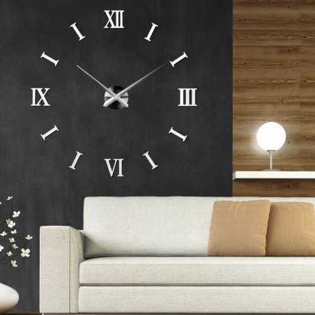 Weiße selbstklebende Uhr mit 3D-Effekt, die Sie ohne Werkzeug und Bohren anbringen können. Weiße selbstklebende Uhr mit 3D-Effekt, die Sie ohne Werkzeug und Bohren anbringen können.