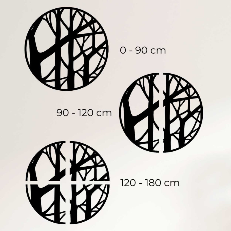 Technische Zeichnung der Dekoration mit Durchmesserangaben in Zentimetern