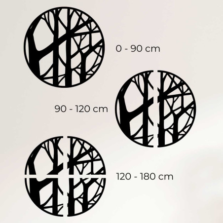 Technische Zeichnung der Dekoration mit Durchmesserangaben in Zentimetern