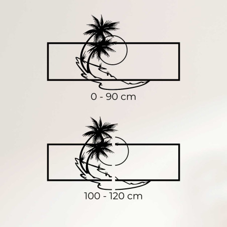 Dekorative Holzplatte mit Palmen und Sonnenuntergang - PALMA