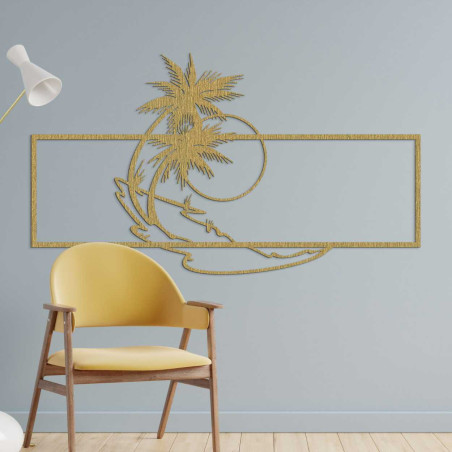 Tropische Szene mit zwei Palmen und den sanften Linien des Ozeans. Tropische Szene mit zwei Palmen und den sanften Linien des Ozeans.