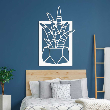 Designer Holzbildset mit Kakteen in geometrischen Blumentöpfen Designer Holzbildset mit Kakteen in geometrischen Blumentöpfen