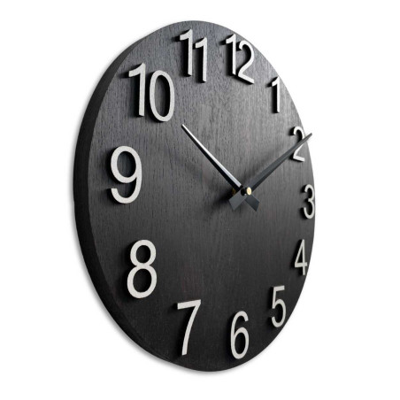 Elegante runde Uhr mit glattem Holzzifferblatt Elegante runde Uhr mit glattem Holzzifferblatt