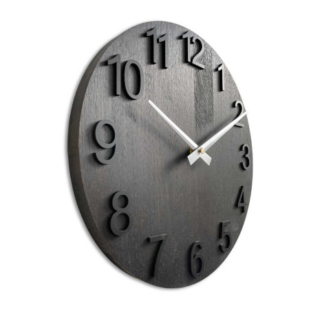 Schlichte Wanduhr mit Holzsockel ohne Zahlen Schlichte Wanduhr mit Holzsockel ohne Zahlen