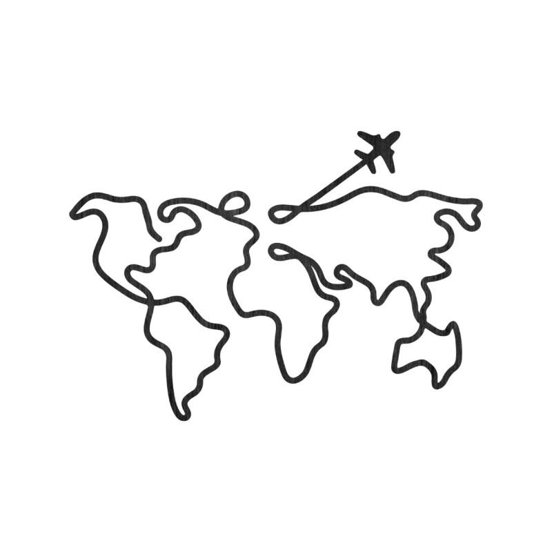 Designer-Weltkarte aus Holz an der Wand -...