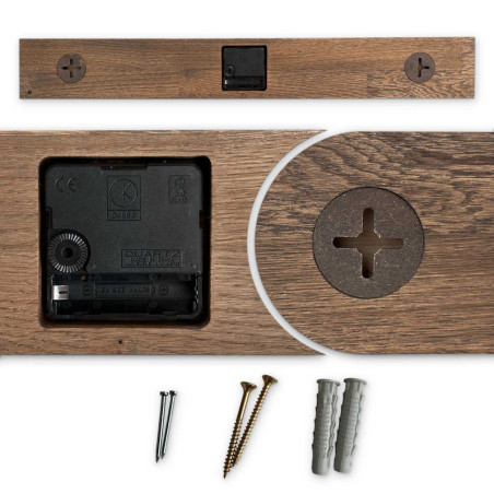 Elegante Wanduhr aus Holz in schwarzem Design -TERRA