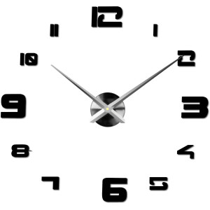 Klebespiegel-Wanduhr PROFI CLOCK 3D 2