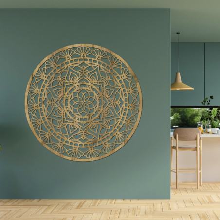 Elegantes Mandala aus Holz, Blume des Lebens - AFORDI