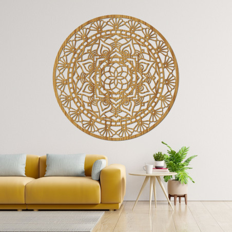 Elegantes Mandala aus Holz, Blume des Lebens - AFORDI