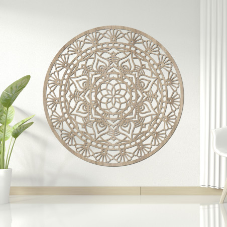 Elegantes Mandala aus Holz, Blume des Lebens - AFORDI