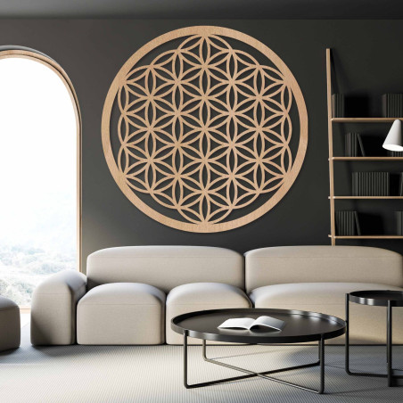 Wanddekoration aus Holz Blume des Lebens Heilige Geometrie Mandala Wanddekoration aus Holz Blume des Lebens Heilige Geometrie Mandala