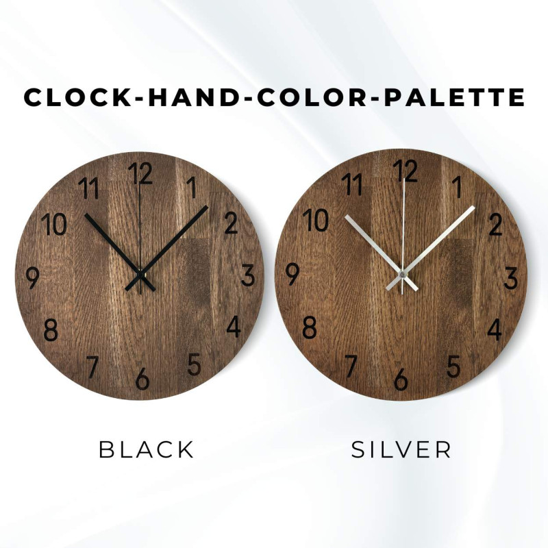 Handgefertigte Wanduhr aus hochwertiger Eiche