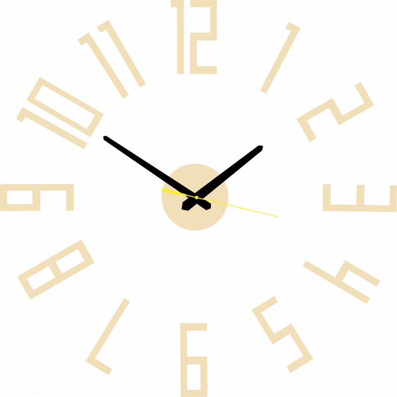 Moderne Wanduhr aus Kunststoff. Eigene Produktion, X-momo