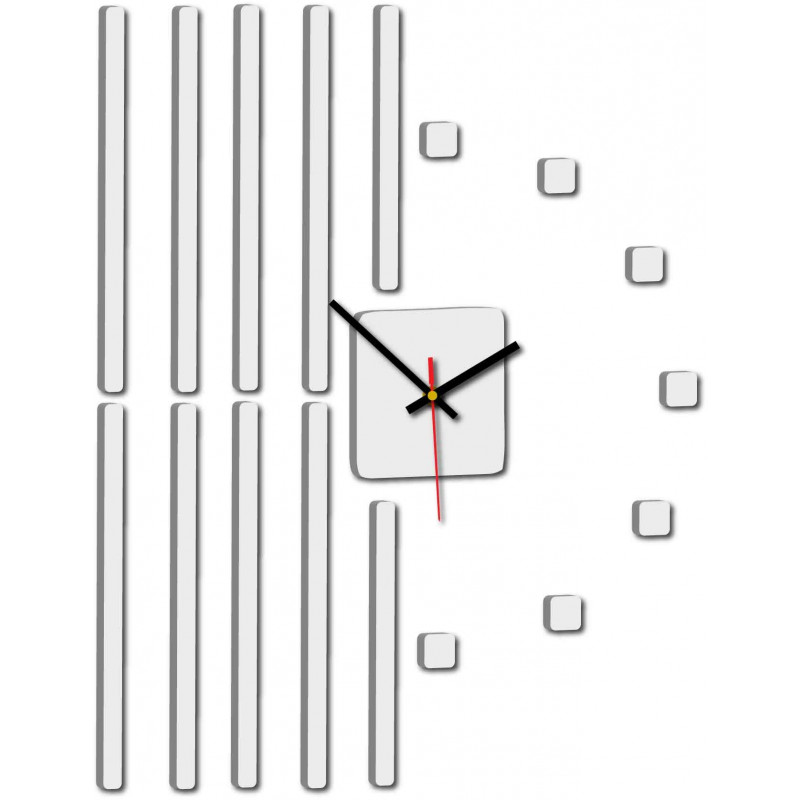 Moderne Uhr an einer Wand aus Kunststoff. Eigene Produktion, X-momon Bild an der Wand in der Küche, Wohnzimmer. X-momo