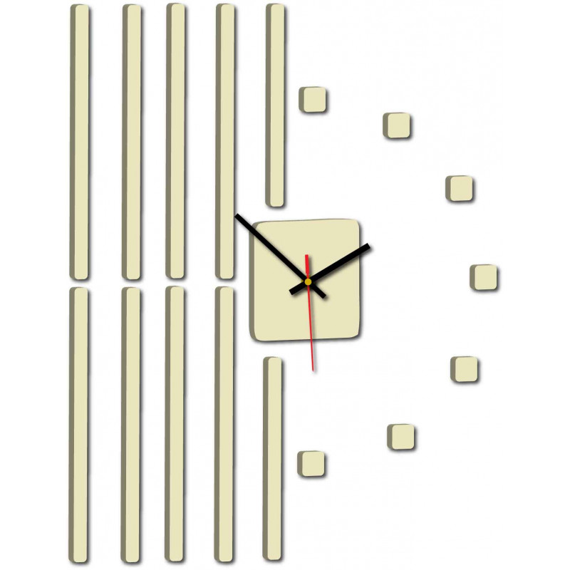 Moderne Uhr an einer Wand aus Kunststoff. Eigene Produktion, X-momon Bild an der Wand in der Küche, Wohnzimmer. X-momo