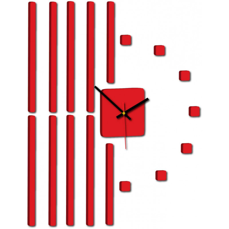 Moderne Uhr an einer Wand aus Kunststoff. Eigene Produktion, X-momon Bild an der Wand in der Küche, Wohnzimmer. X-momo