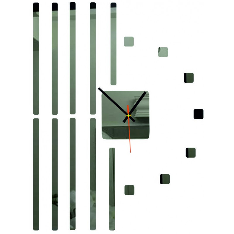 Moderne Uhr an einer Wand aus Kunststoff. Eigene Produktion, X-momon Bild an der Wand in der Küche, Wohnzimmer. X-momo