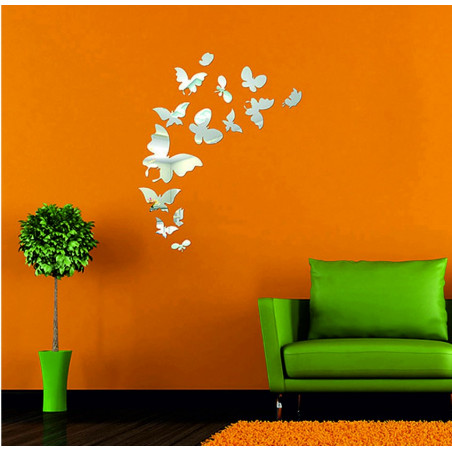 Dekorativer Spiegel. Spiegel Aufkleber an der Wand wie ein Bild oder Dekoration, 3D-Acryl-Aufkleber