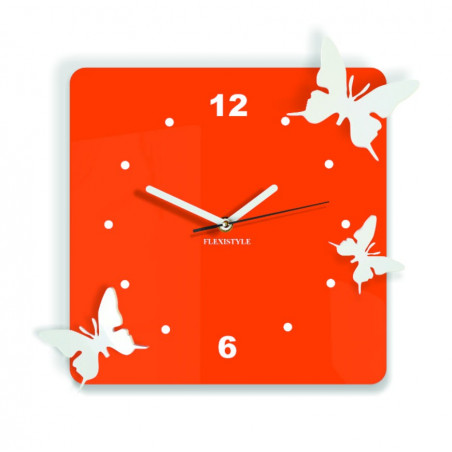 Moderne Wanduhr aus Plexiglas. Trends auf der Wanduhr als Geschenk. Clock X-momo. PMMA