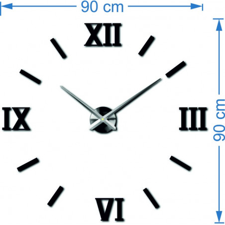 Abmessungen des Wandaufklebers Uhr, Design Wanduhr Abmessungen des Wandaufklebers Uhr, Design Wanduhr