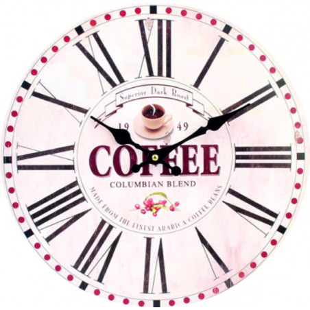 Wanduhr aus Holz frühe Kaffeetasse MDF . Fi 34 cm Wanduhr aus Holz frühe Kaffeetasse MDF . Fi 34 cm