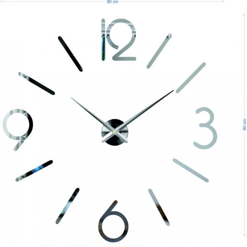 Abmessungen des Wandaufklebers Uhr, Design Wanduhr