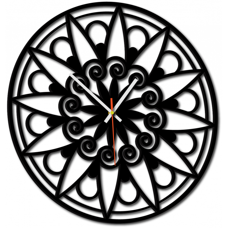 Moderne Wanduhr, Wanduhr als Geschenk, 3D Uhr Mandala.