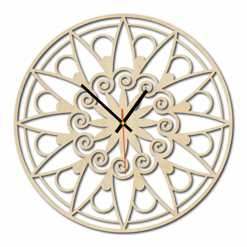 Moderne Wanduhr, Wanduhr als Geschenk, 3D Uhr Mandala.