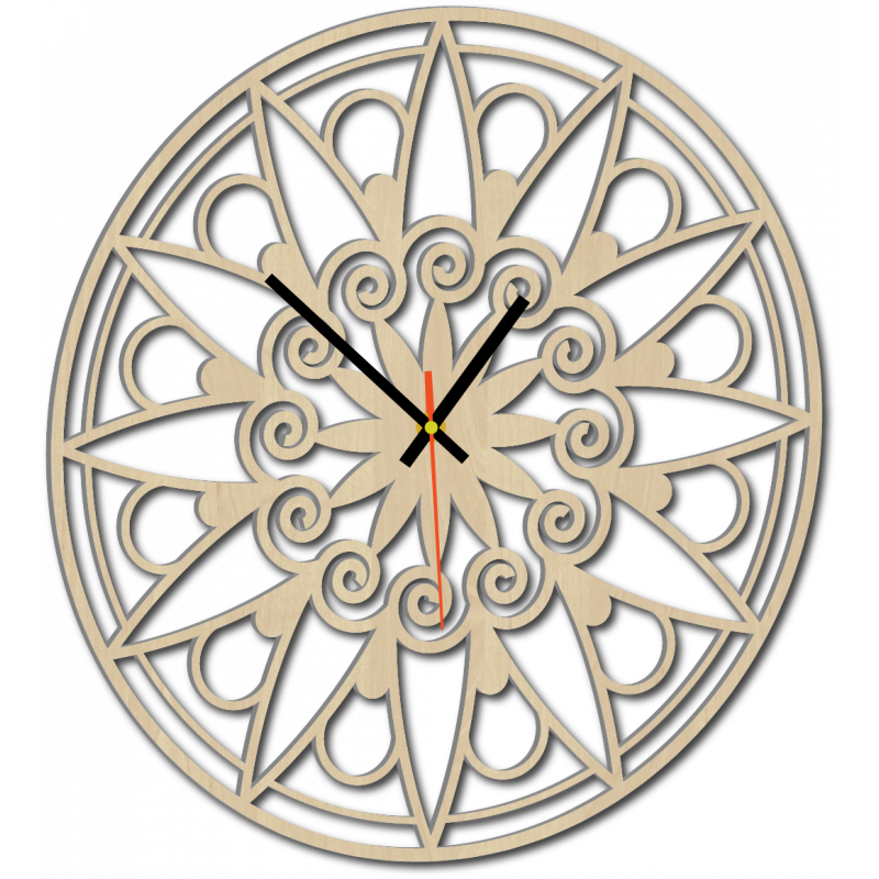 Moderne Wanduhr, Wanduhr als Geschenk, 3D Uhr Mandala.