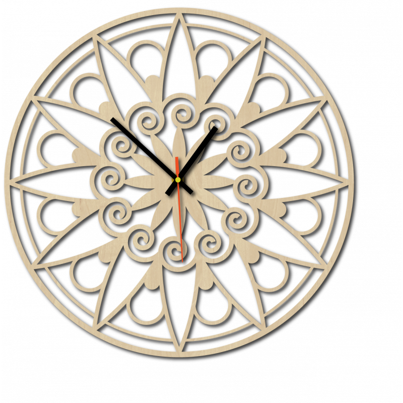 Moderne Wanduhr, Wanduhr als Geschenk, 3D Uhr Mandala.